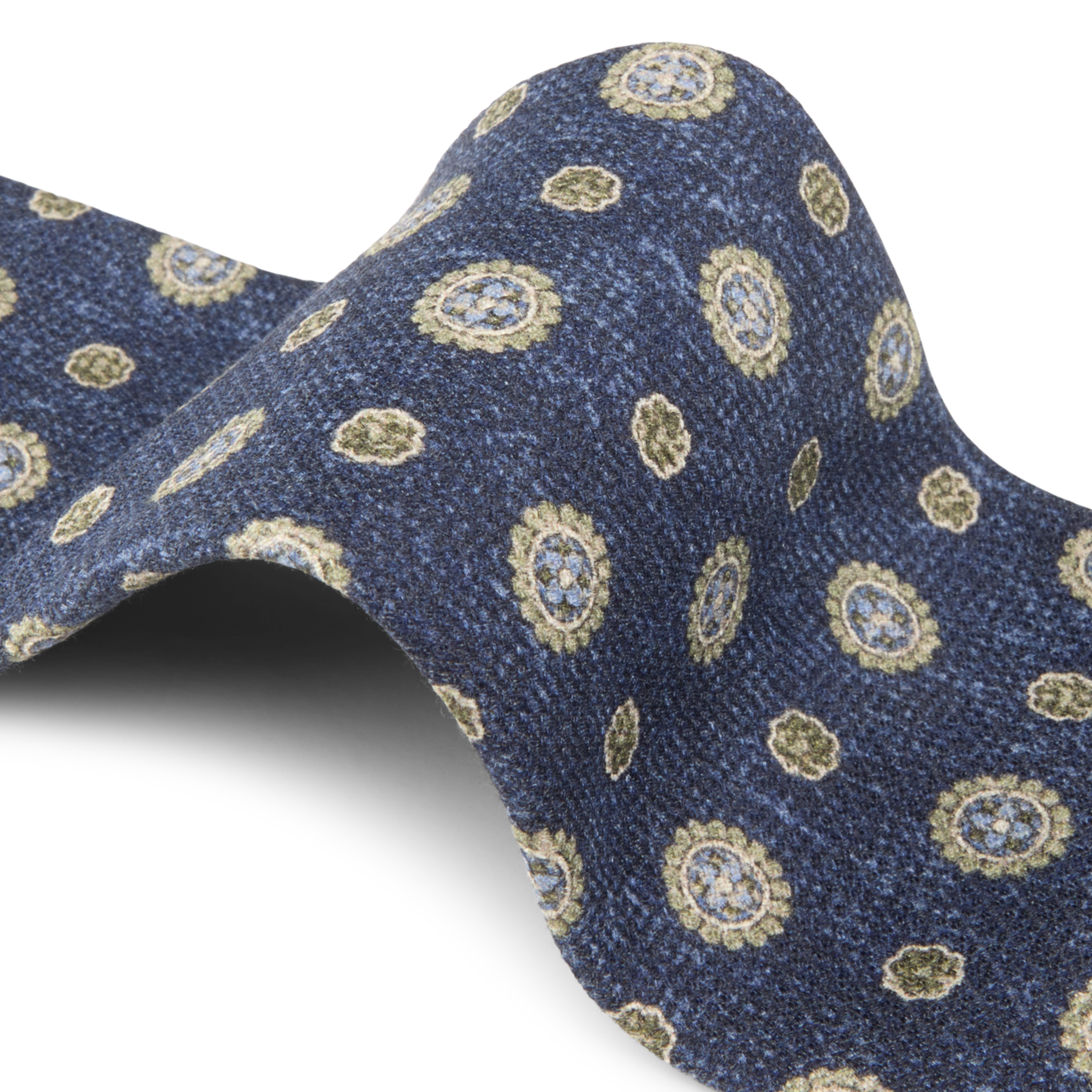 Cravate en soie bleu marine motif mini-losanges - Stenströms