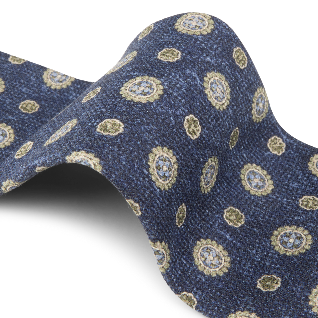 Cravate en soie bleu marine motif mini-losanges - Stenströms