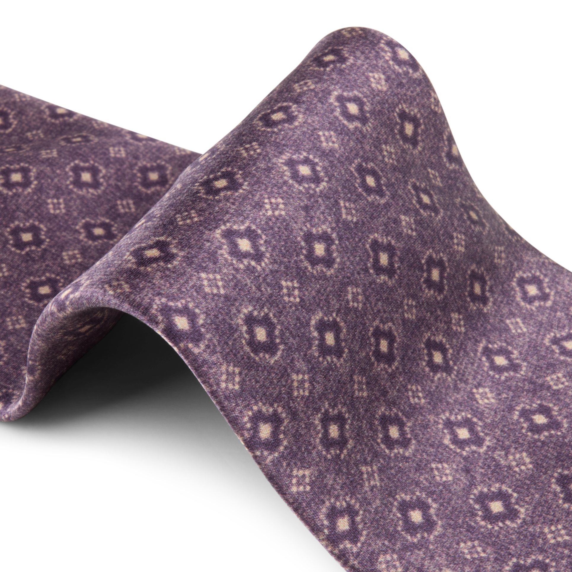 Cravate en soie bleu marine motif mini-losanges - Stenströms