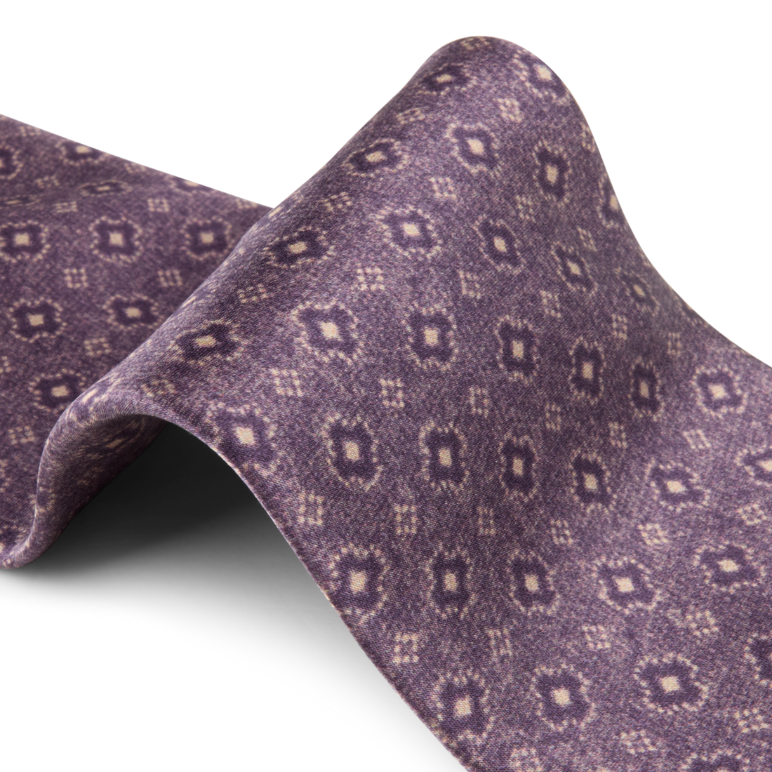 Cravate en soie bleu marine motif mini-losanges - Stenströms