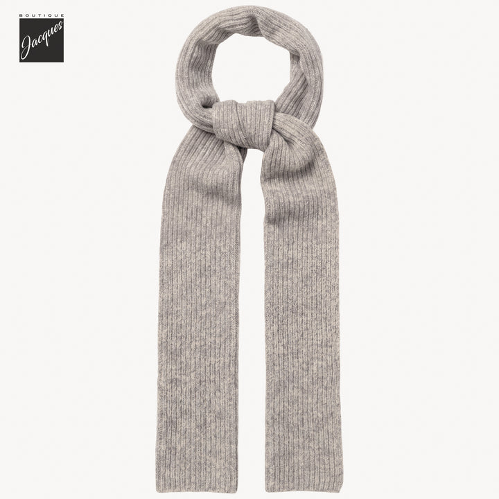Mushroom (Taupe) Mélange Cotton/Alpaca/Wool Tweed Winter Scarf - Phil Petter