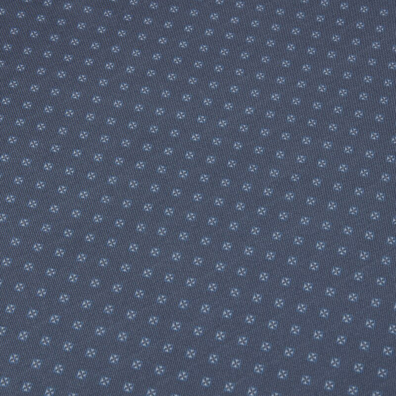 Blue/Gray Micro Floral Printed Silk Hankie - Stenströms