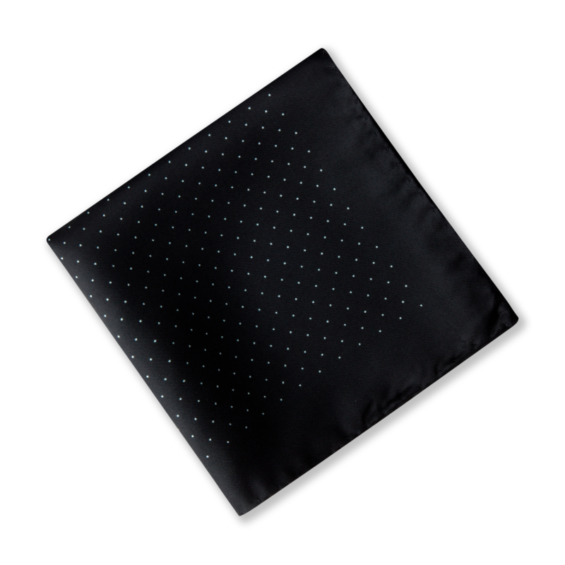 Black Micro Dot Pattern Silk Hankie - Stenstroms