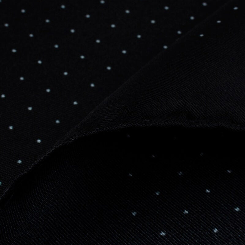 Black Micro Dot Pattern Silk Hankie - Stenstroms