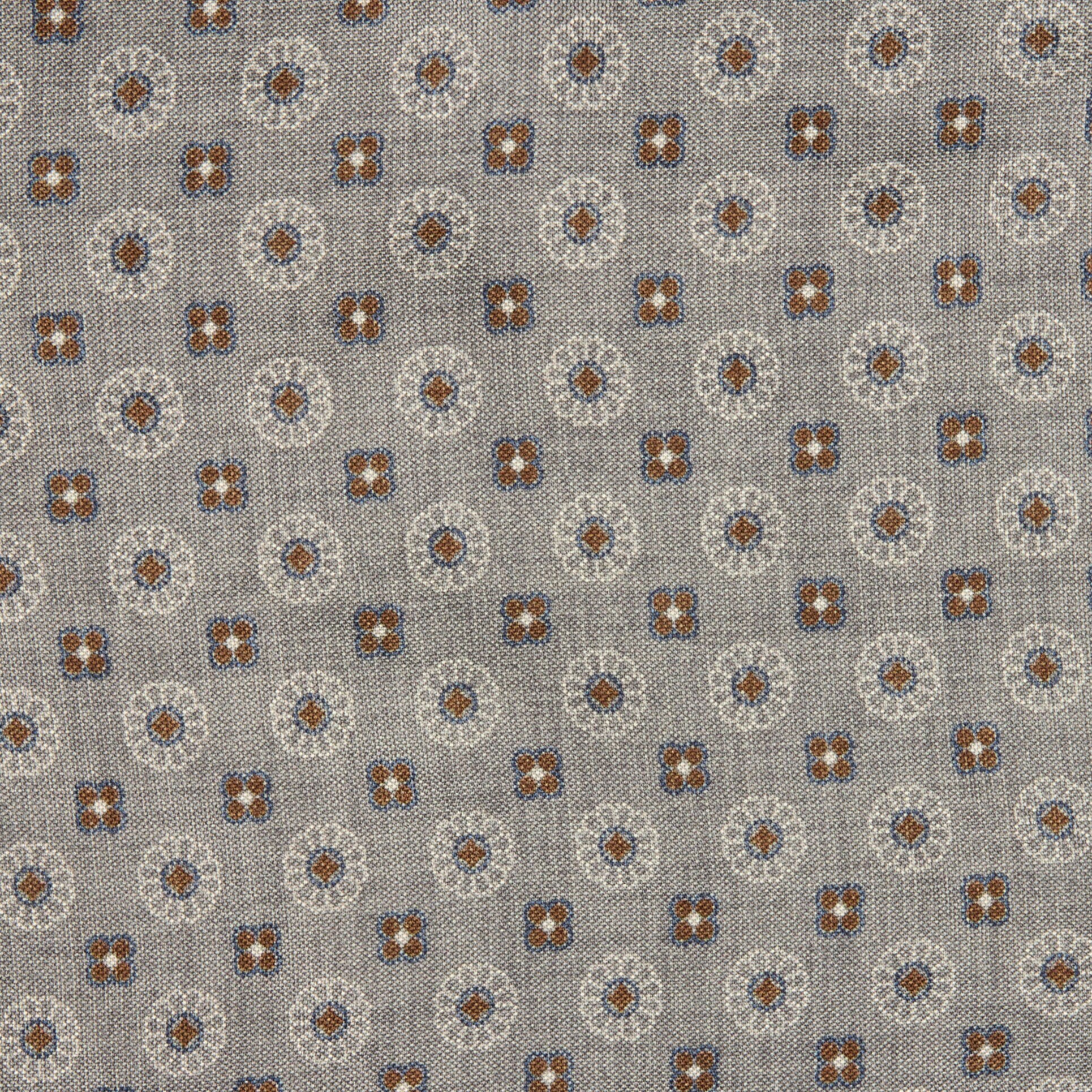 Gray & Brown Reversible Silk Hankie - Stenströms