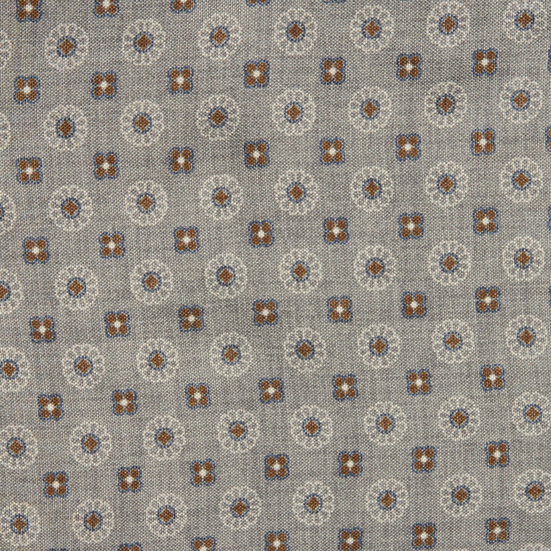 Gray & Brown Reversible Silk Hankie - Stenströms