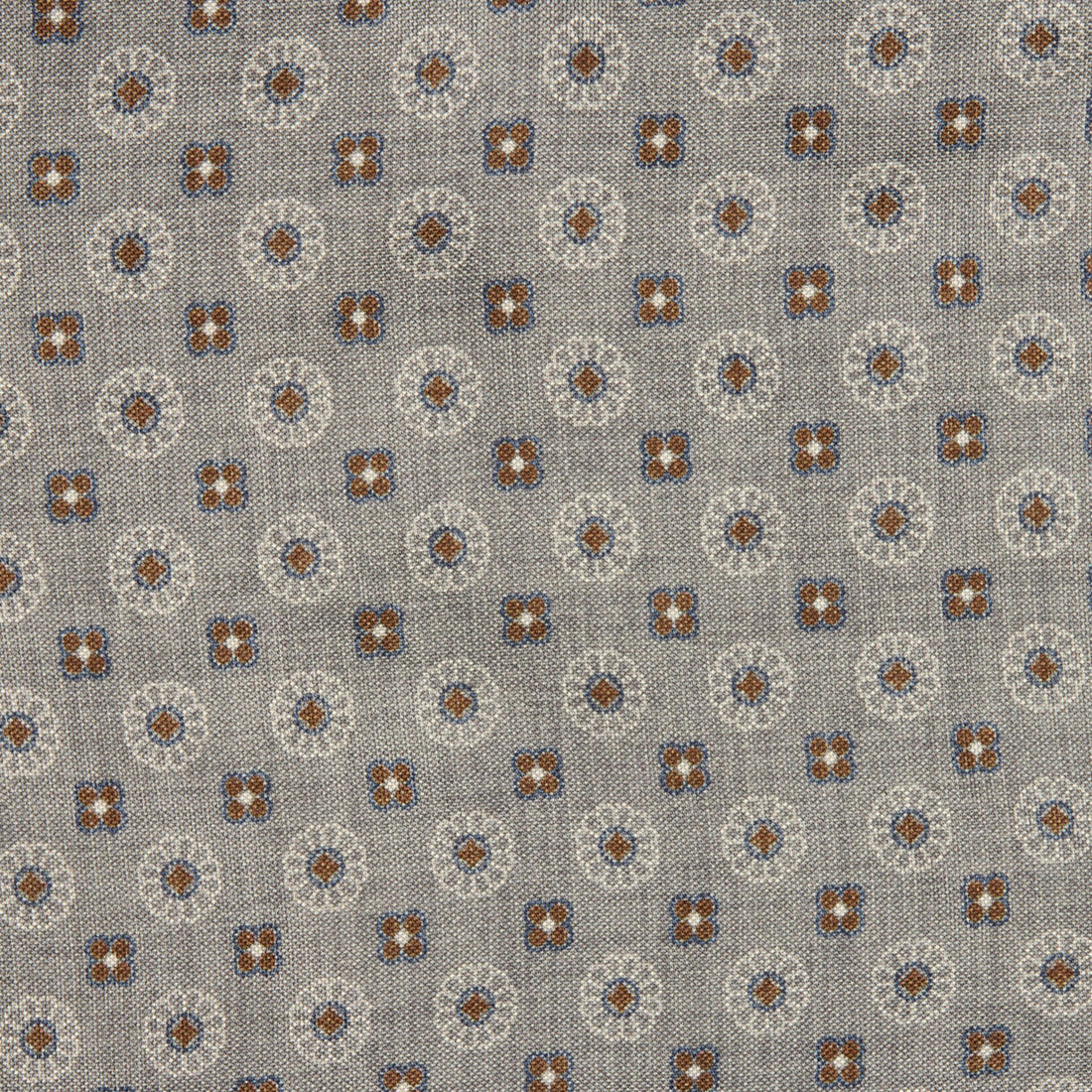 Gray & Brown Reversible Silk Hankie - Stenströms