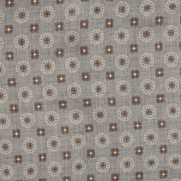 Gray & Brown Reversible Silk Hankie - Stenströms