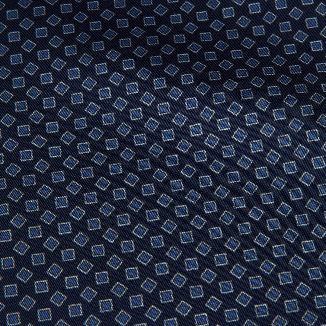 Blue Patterned Silk Hankie - Stenströms