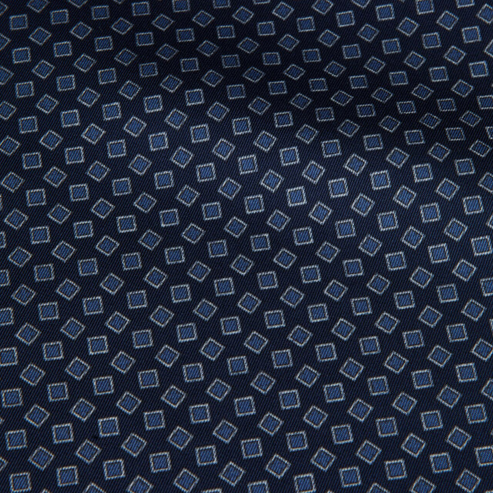 Blue Patterned Silk Hankie - Stenströms