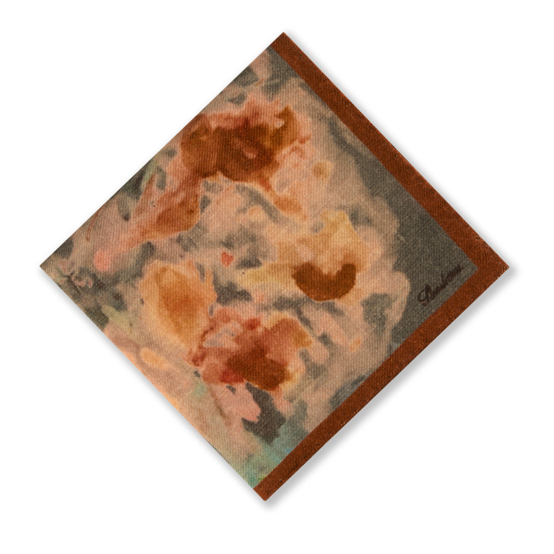 Beige Patterned Wool Hankie - Stenströms
