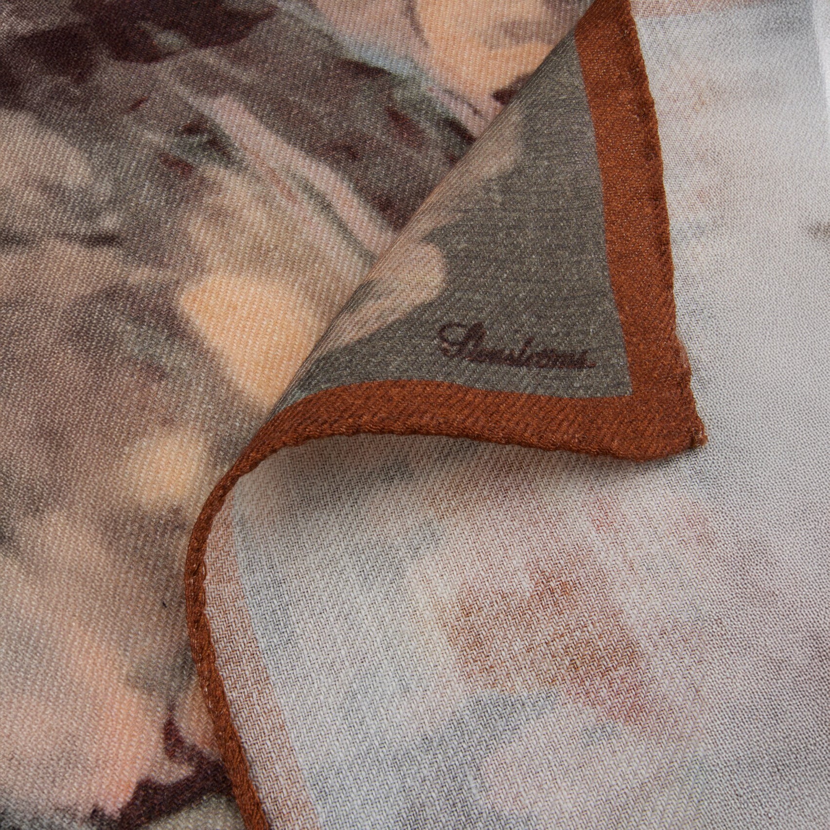 Beige Patterned Wool Hankie - Stenströms