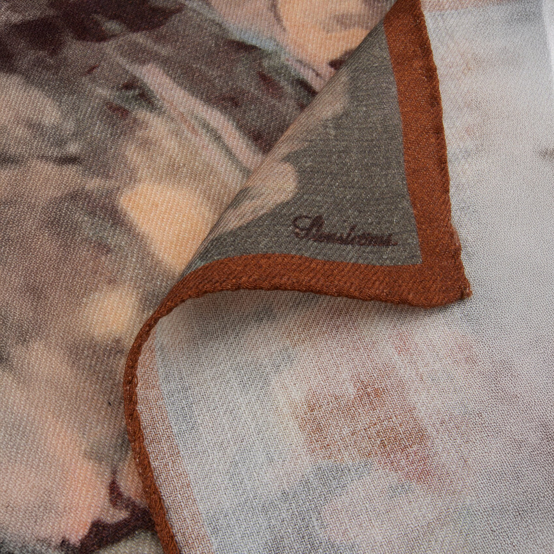 Beige Patterned Wool Hankie - Stenströms