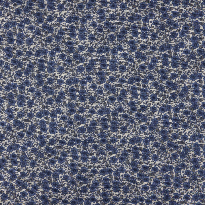 Blue & Gray Paisley/Floral Reversible Silk Hankie - Stenströms