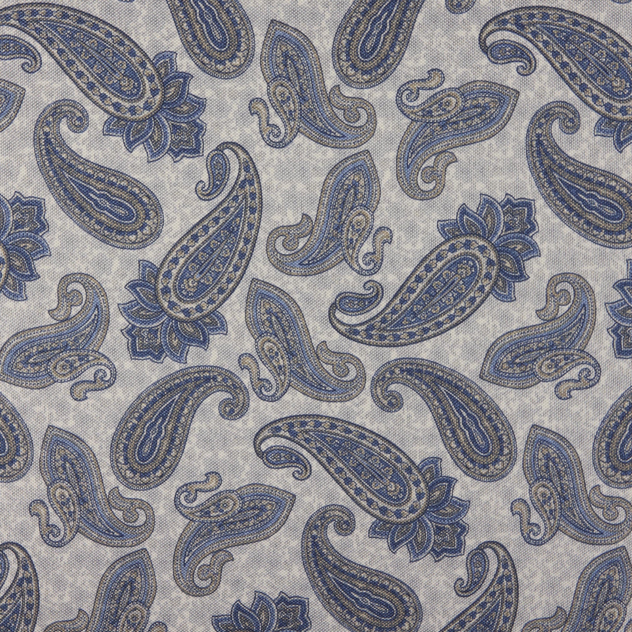 Blue & Gray Paisley/Floral Reversible Silk Hankie - Stenströms - Boutique Jacques International