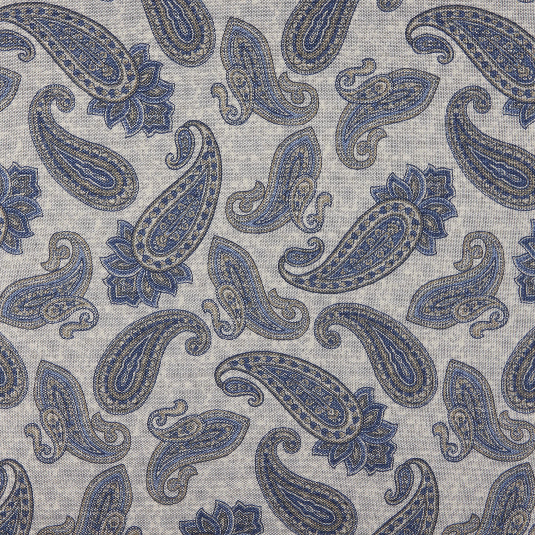 Blue & Gray Paisley/Floral Reversible Silk Hankie - Stenströms - Boutique Jacques International
