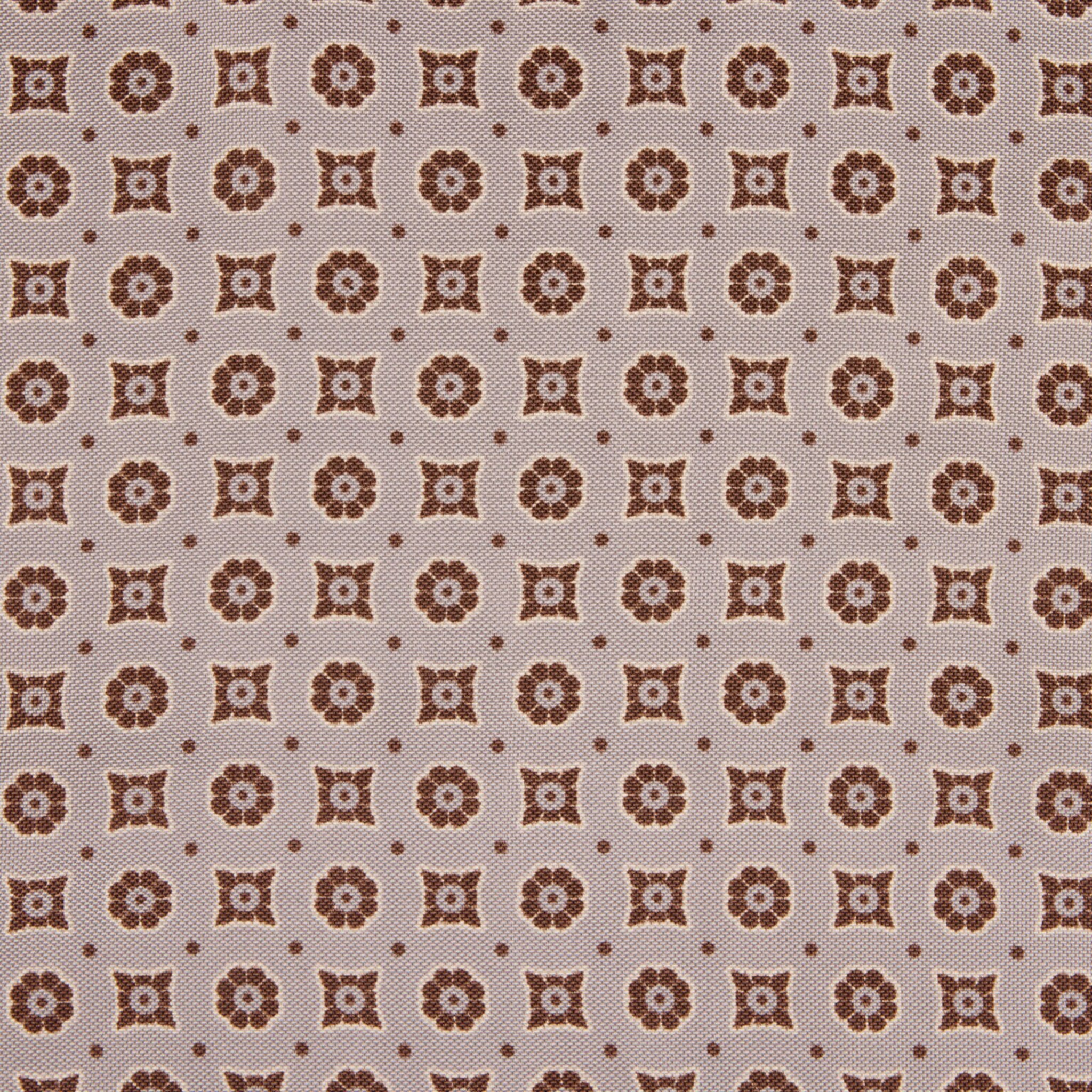 Beige & Brown Medallion Patterned Silk Hankie - Stenströms