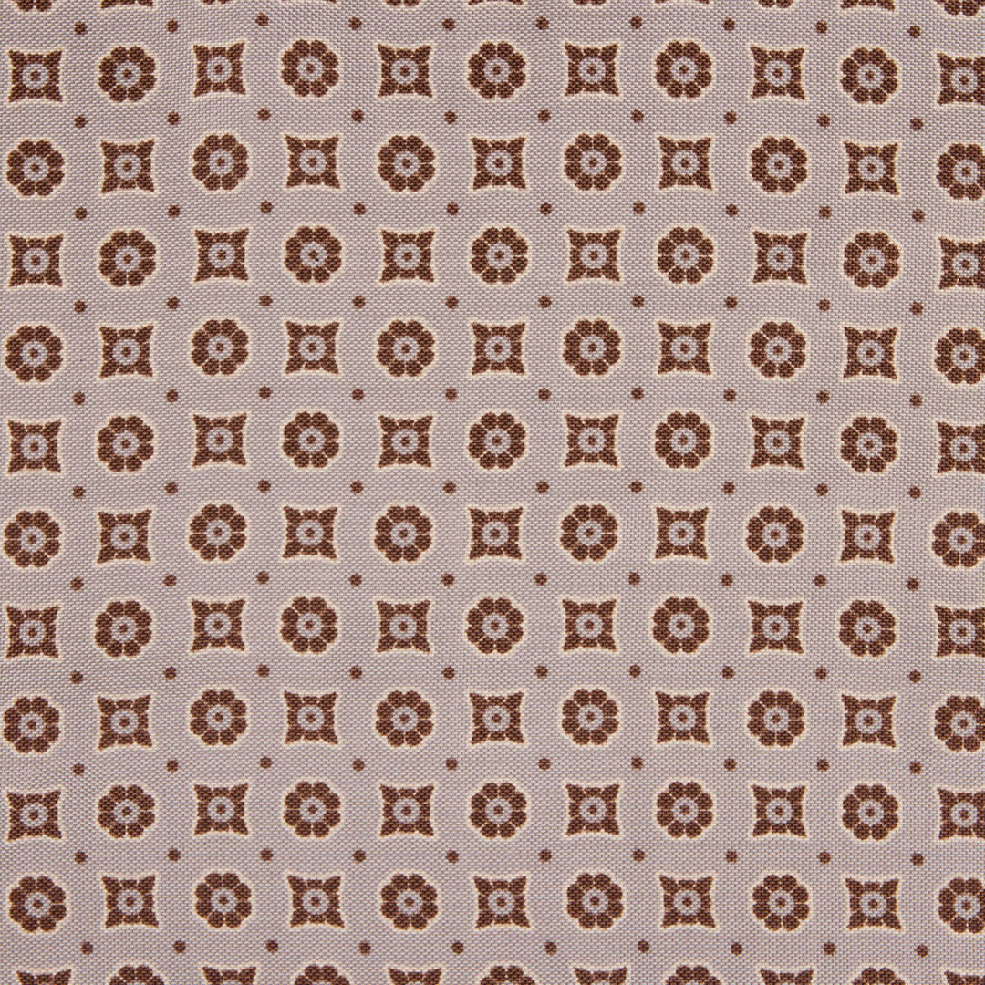 Beige & Brown Medallion Patterned Silk Hankie - Stenströms - Boutique Jacques International