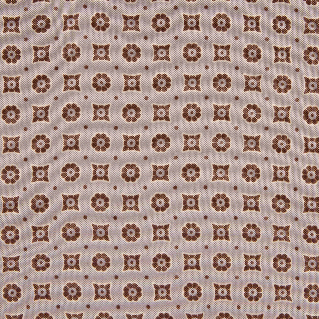 Beige & Brown Medallion Patterned Silk Hankie - Stenströms