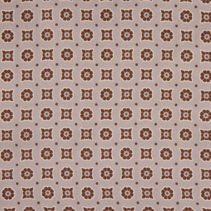 Beige & Brown Medallion Patterned Silk Hankie - Stenströms - Boutique Jacques International