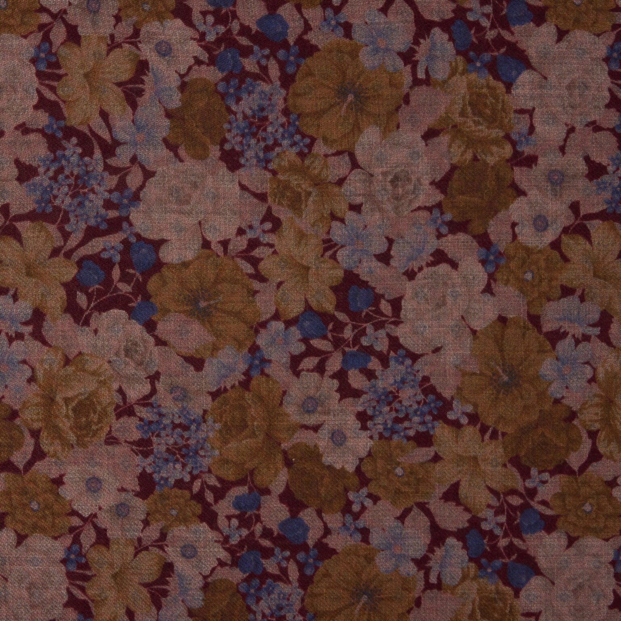 Burgundy Patterned Wool Hankie - Stenströms