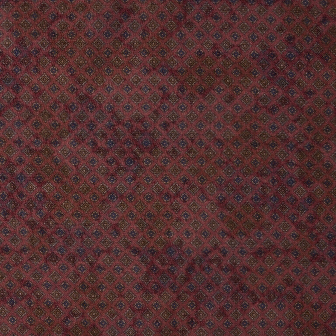 Burgundy Patterned Wool Hankie - Stenströms