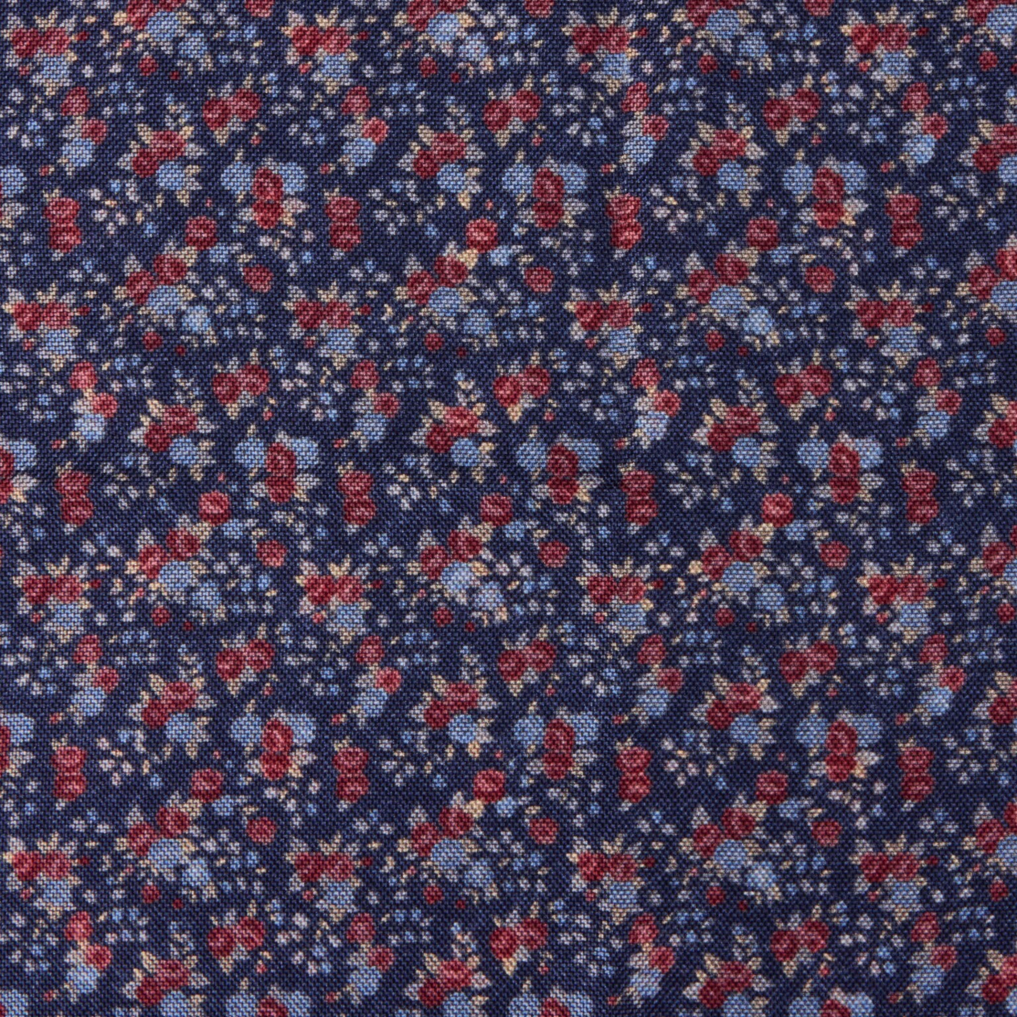 Blue & Red Patterned Silk Hankie - Stenströms