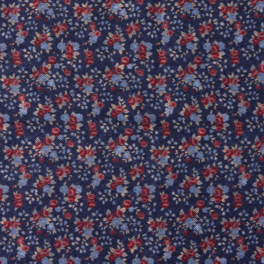 Blue & Red Patterned Silk Hankie - Stenströms