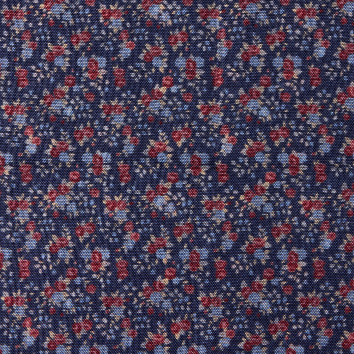 Blue & Red Patterned Silk Hankie - Stenströms