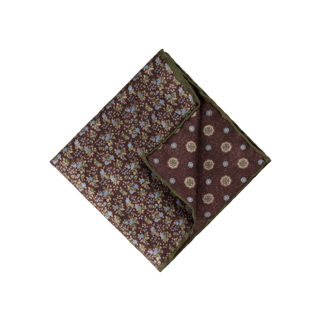 Dark Brown Patterned Silk Hankie - Stenströms