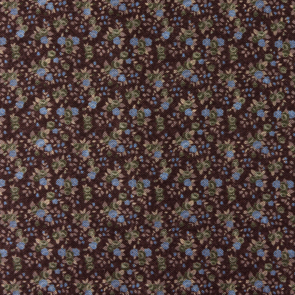 Dark Brown Patterned Silk Hankie - Stenströms - Boutique Jacques International