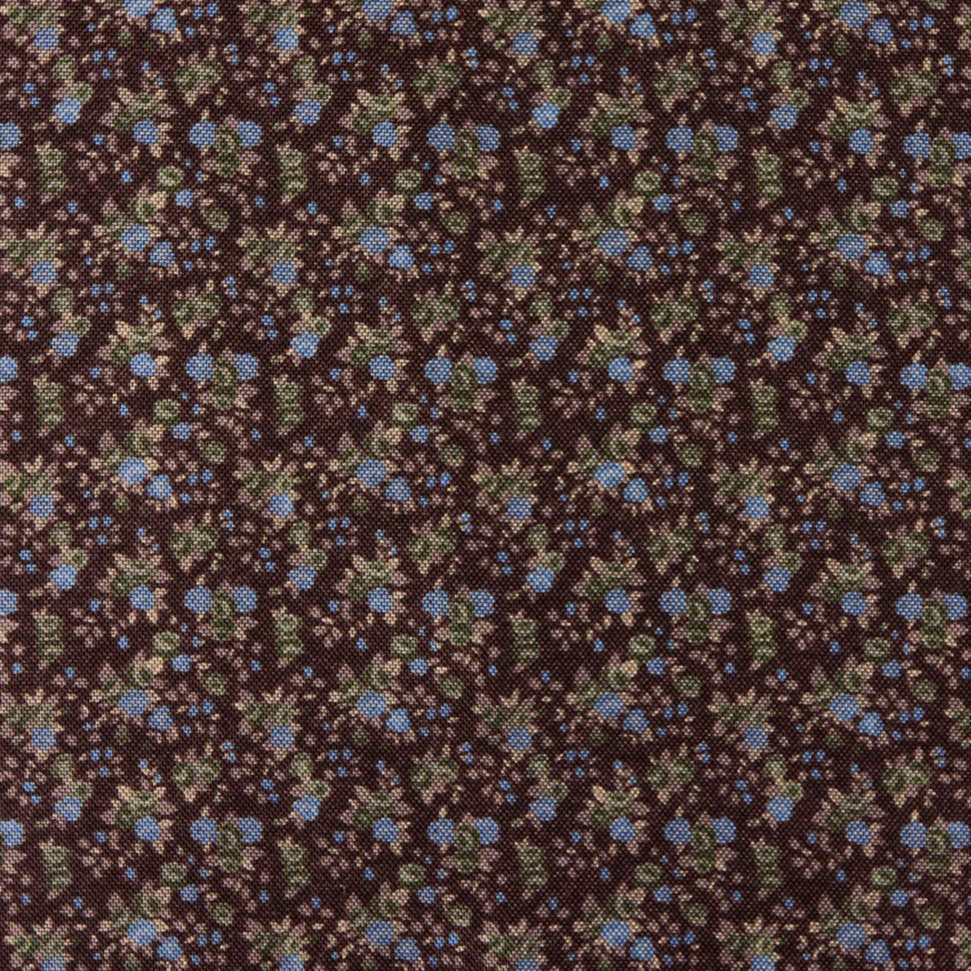 Dark Brown Patterned Silk Hankie - Stenströms - Boutique Jacques International