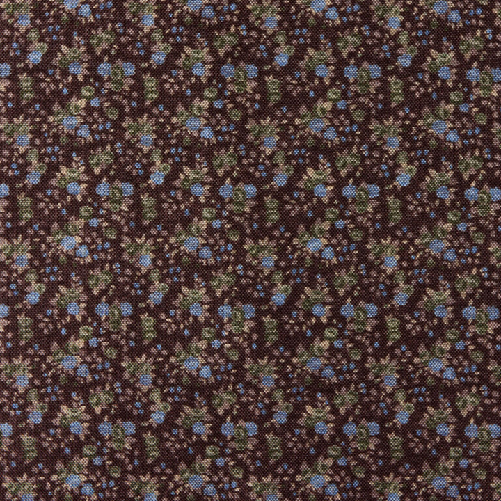 Dark Brown Patterned Silk Hankie - Stenströms - Boutique Jacques International
