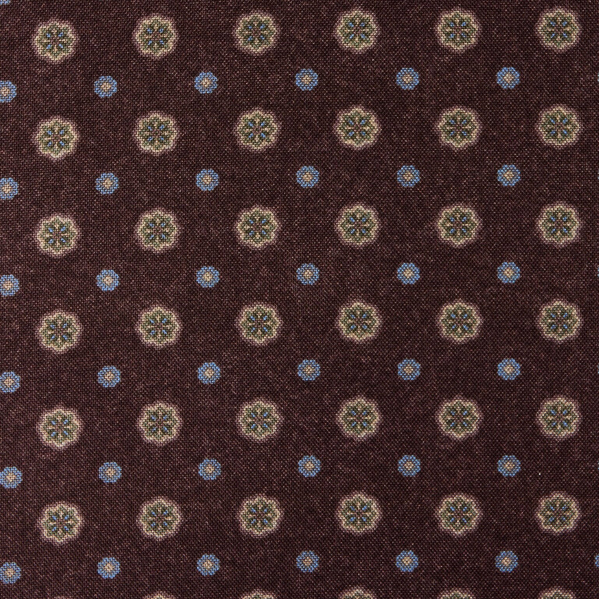 Dark Brown Patterned Silk Hankie - Stenströms