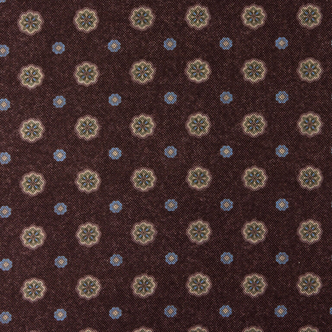 Dark Brown Patterned Silk Hankie - Stenströms - Boutique Jacques International