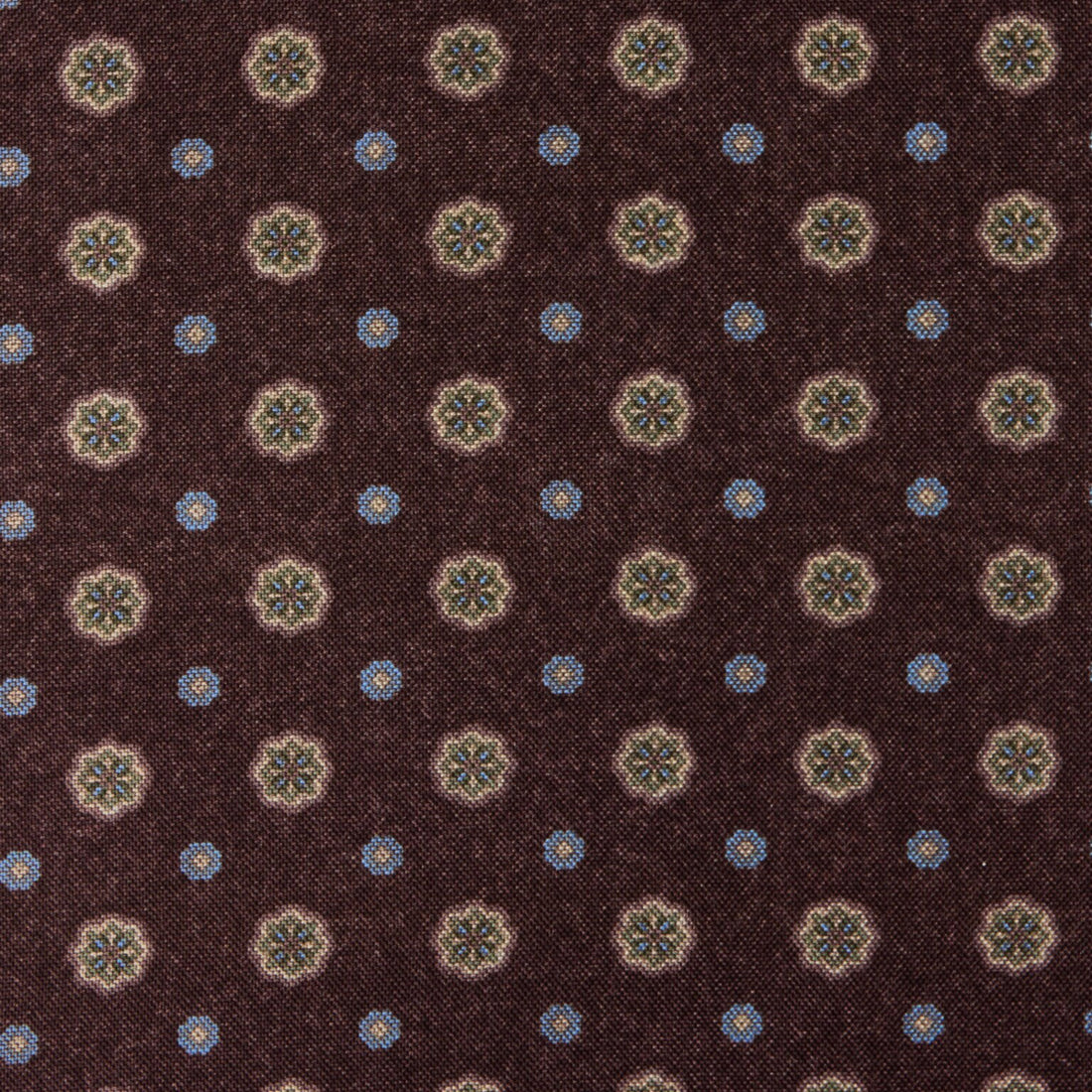 Dark Brown Patterned Silk Hankie - Stenströms