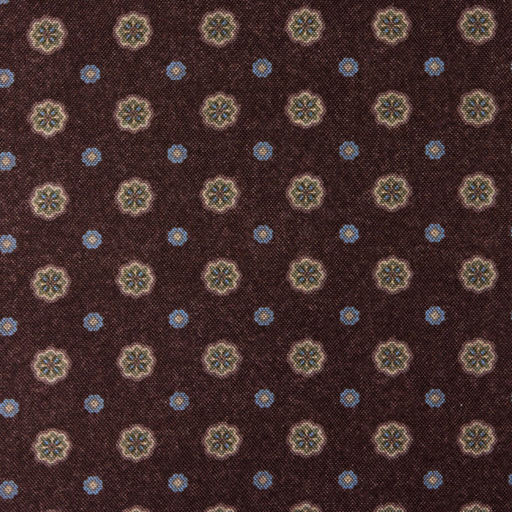 Dark Brown Patterned Silk Hankie - Stenströms - Boutique Jacques International