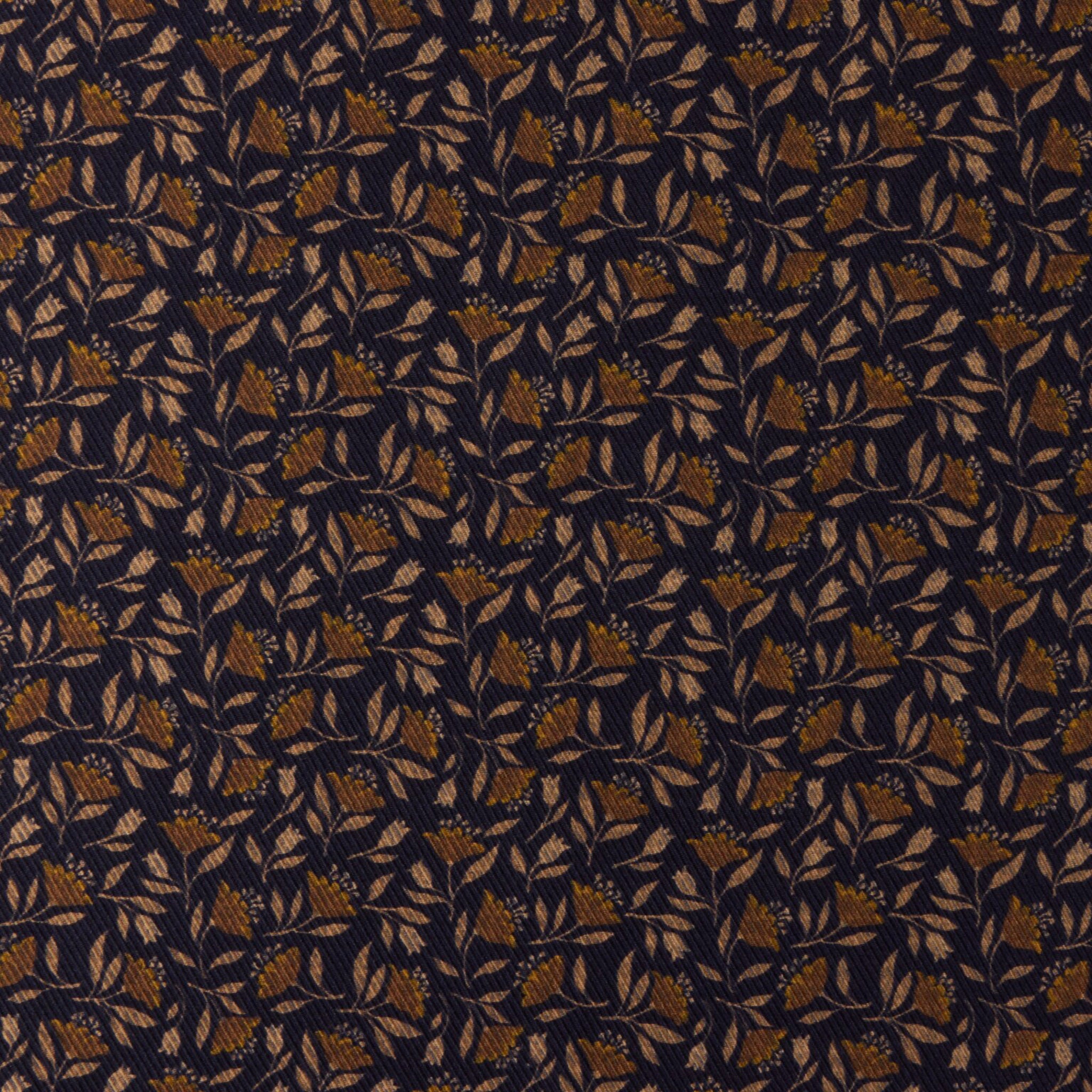 Navy Patterned Silk Hankie - Stenströms