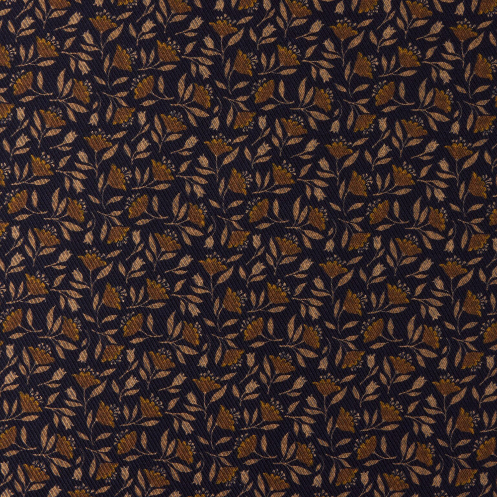 Navy Patterned Silk Hankie - Stenströms