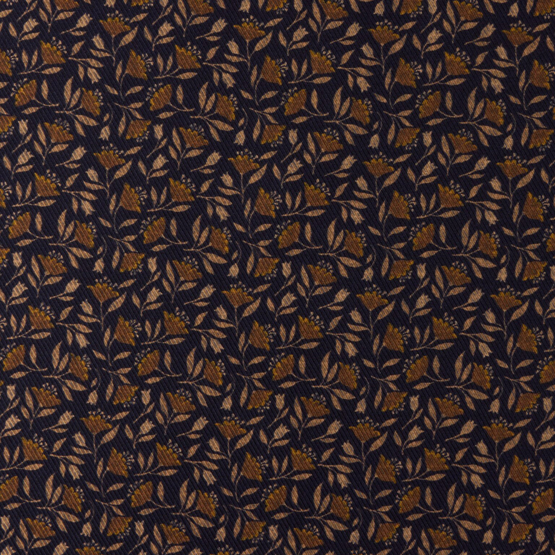 Navy Patterned Silk Hankie - Stenströms