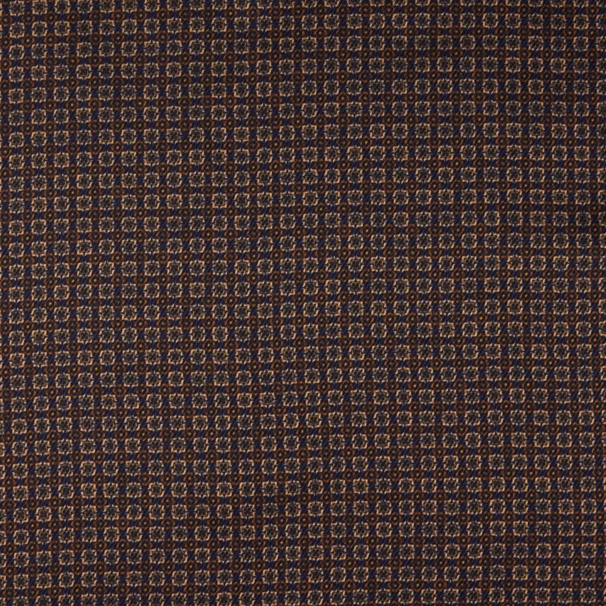 Navy Patterned Silk Hankie - Stenströms