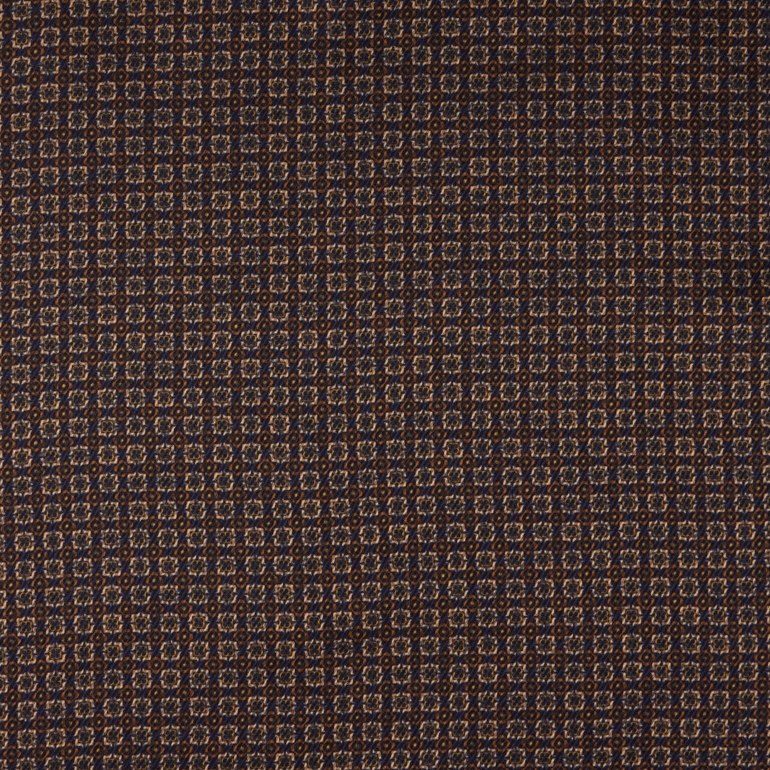 Navy Patterned Silk Hankie - Stenströms