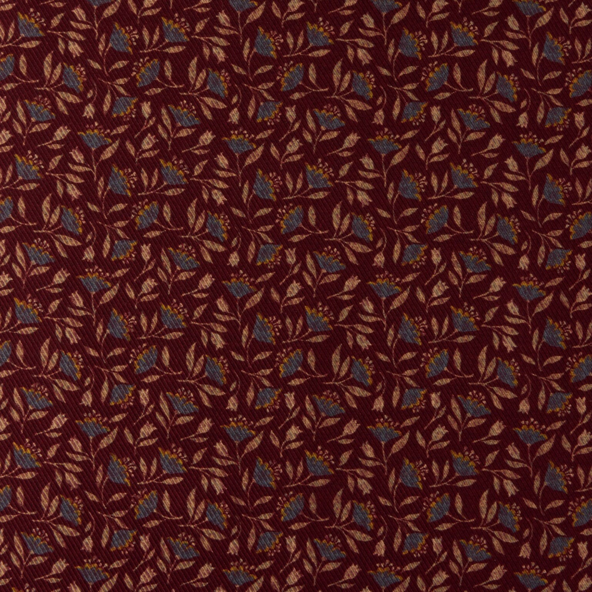 Burgundy Patterned Silk Hankie - Stenströms