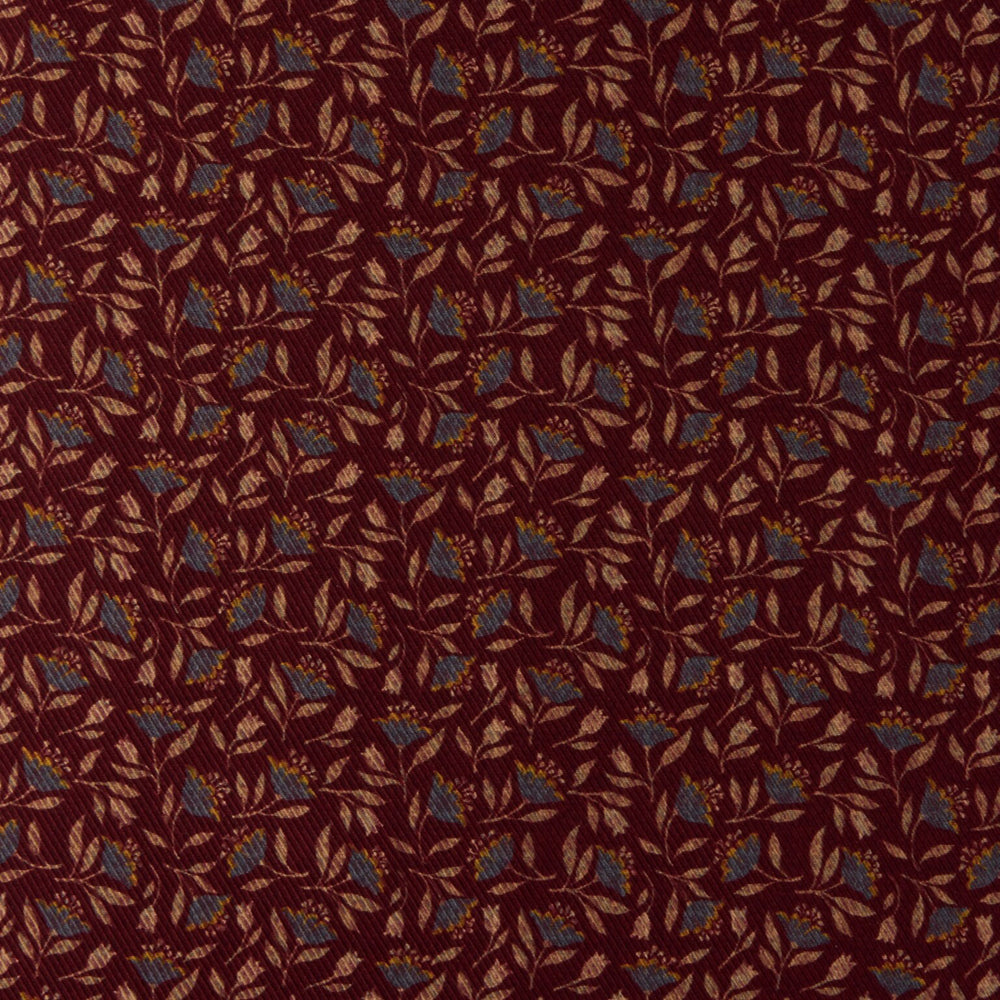 Burgundy Patterned Silk Hankie - Stenströms