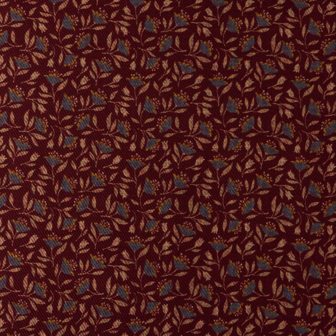 Burgundy Patterned Silk Hankie - Stenströms