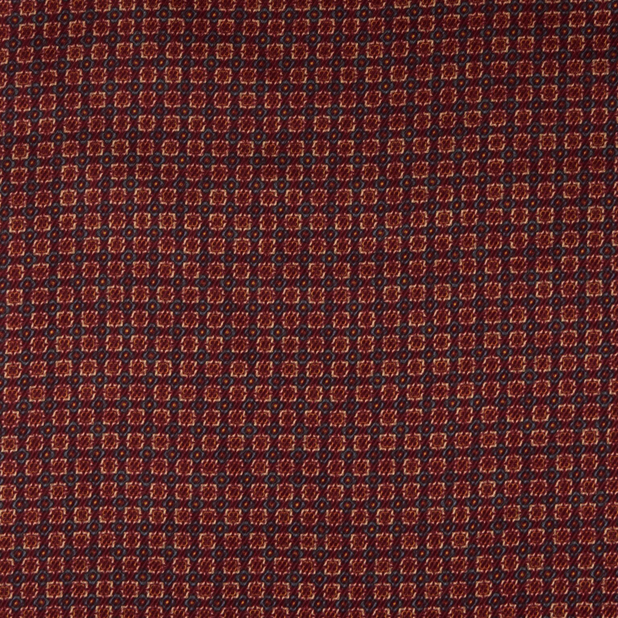 Burgundy Patterned Silk Hankie - Stenströms