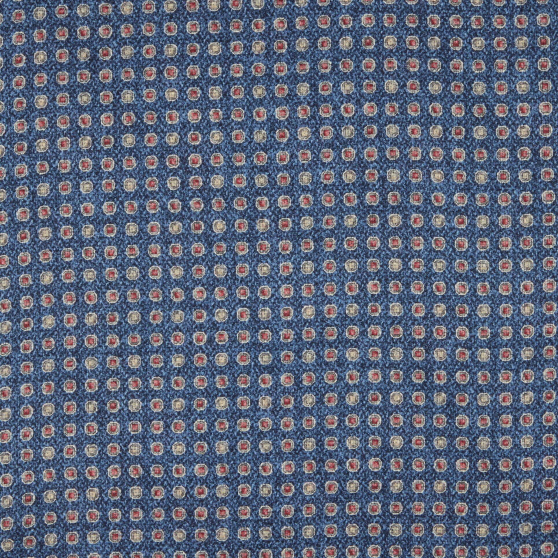 Navy & Red Floral/Medallion Reversible Silk Hankie - Stenströms