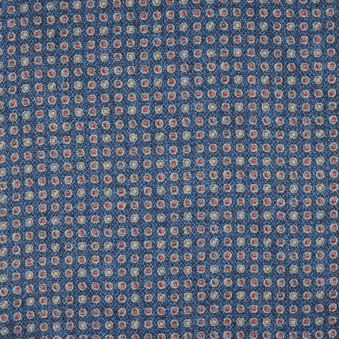 Navy & Red Floral/Medallion Reversible Silk Hankie - Stenströms
