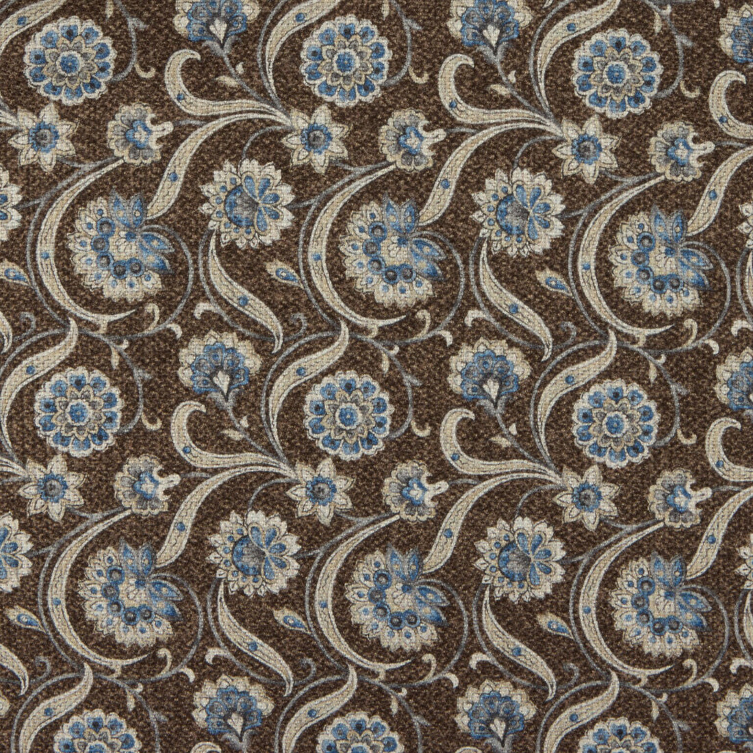 Brown Floral/Medallion Reversible Silk Hankie - Stenströms - Boutique Jacques International
