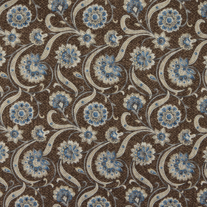 Brown Floral/Medallion Reversible Silk Hankie - Stenströms - Boutique Jacques International